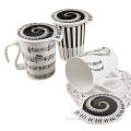 2014 promotional note pattern shaped 400ml ceramic coffee mug wholesale